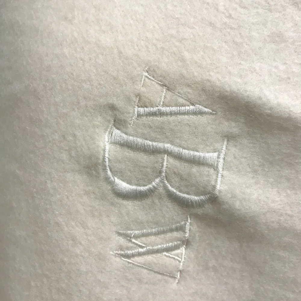 Williams Sonoma winter white cream cashmere fringed throw scarf shawl 50 x 65